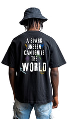 Oversized faded t-shirt - 'Ignite the world'