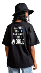 Oversized faded t-shirt - 'Ignite the world'