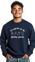 Crewneck Unisex Sweatshirt - 'Here for the Holiday Snacks'