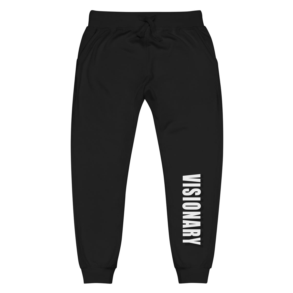 Black unisex fleece sweatpants - 'Visionary'