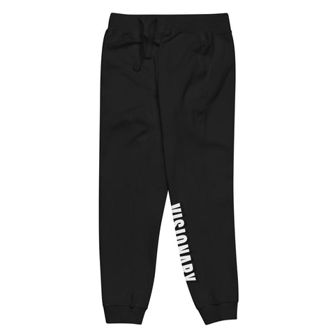 Black unisex fleece sweatpants - 'Visionary'